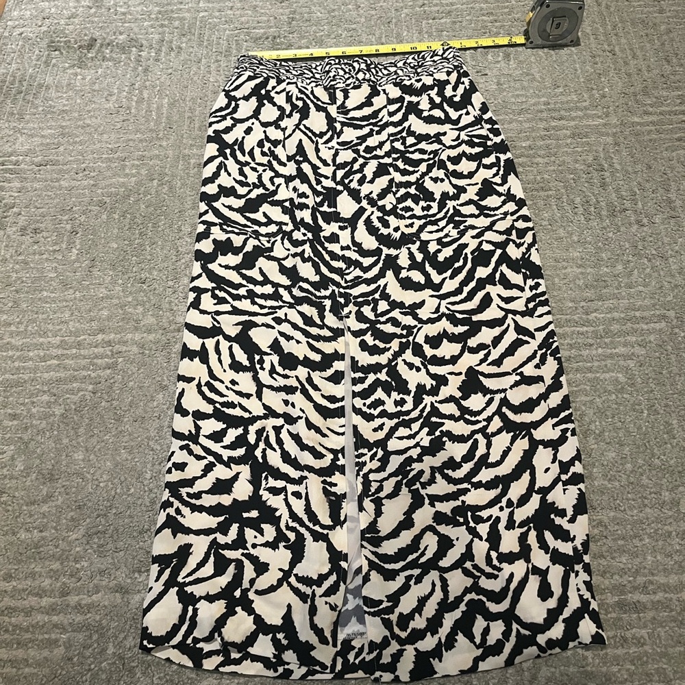 REISS London  Black and White Midi Pencil Skirt with Slit